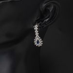 14 Ayar Mavi Taşlı Beyaz Altın Set resmi