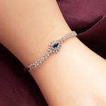 14 Ayar Mavi Taşlı Beyaz Altın Set resmi