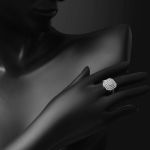 14 Ayar Beyaz Altın Baget Yüzük resmi