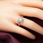 Klasik Beyaz Altın Baget Taşlı Yüzük resmi