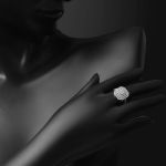 Nisa Beyaz Altın Baget Yüzük resmi