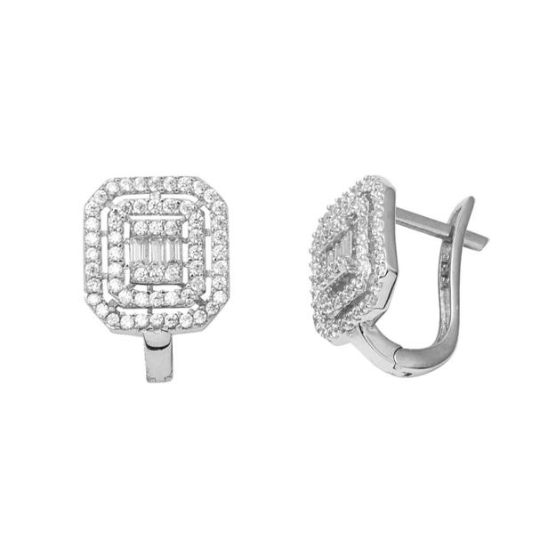 Beyaz Altın Baget Küpe resmi