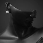 Beyaz Altın Baget Küpe resmi