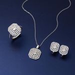 Beyaz Altın Baget Taşlı Set Takmı resmi