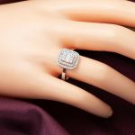 Baget Taşlı Tasarım Beyaz Altın Yüzük resmi