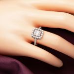 Beyaz Altın Tasarım Baget Taşlı Yüzük resmi