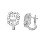 Beyaz Altın Baget Tasarım Küpe resmi