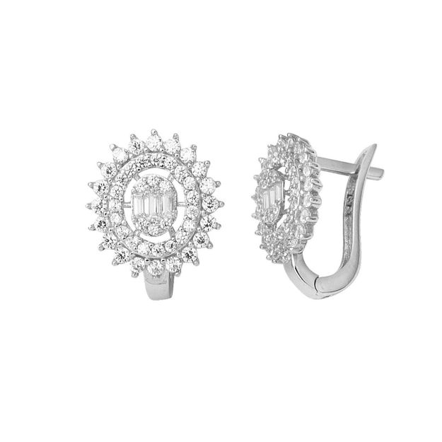 Beyaz Altın Güneş Baget Küpe resmi