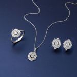 Güneş Tasarım Bagetli Beyaz Altın Spor Set resmi