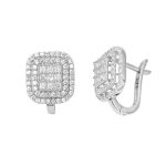 Piramit Baget Beyaz Altın Küpe resmi