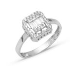 Beyaz Altın Klasik Baget Yüzük resmi