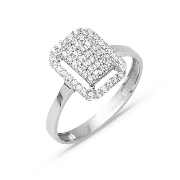 Beyaz Altın Coronet Baget Yüzük resmi