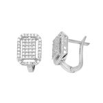 Coronet Baget Beyaz Altın Küpe resmi