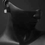 Coronet Baget Beyaz Altın Küpe resmi