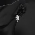 Damla Baget Beyaz Altın Küpe resmi