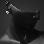 Damla Baget Beyaz Altın Küpe resmi