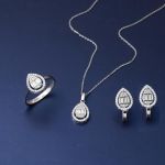 Damla Bagetli Beyaz Altın 3'lü Set resmi