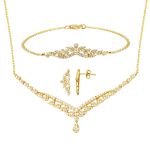 14 Ayar Damla Tasarım Altın Üçlü Söz Seti resmi