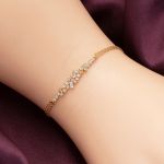 14 Ayar Altın Taşlı Tasarım Nişan Seti resmi