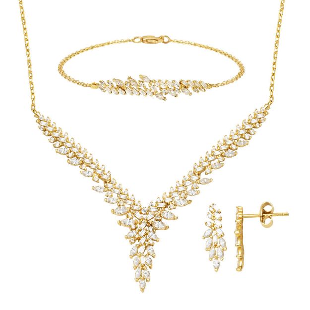 Hanımeli Tasarım 14 Ayar Altın Nişan Seti resmi