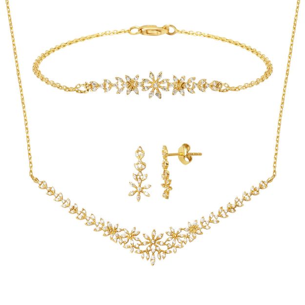 Papatya Tasarım 14 Ayar Altın Nişan Söz Seti resmi