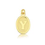 Y Harfi Oval Altın Kolye Ucu resmi