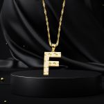 F Harfi 3 Boyutlu Altın Kolye resmi