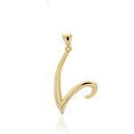 V Harfi Altın Kolye Ucu resmi