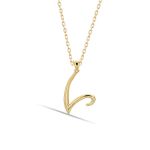 V Harfi 14 Ayar Altın Kolye resmi