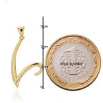 V Harfi 14 Ayar Altın Kolye resmi