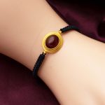 14 Ayar Altın Akik Taşlı Bileklik resmi