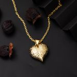 Kalemli 14 Ayar Altın Kalp Kolye resmi
