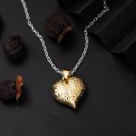 Kalemli 14 Ayar Altın Kalp Kolye Ucu resmi