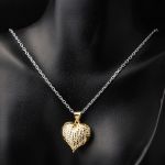 Kalemli 14 Ayar Altın Kalp Kolye Ucu resmi