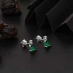 0,50 Ct. Zümrütlü Pırlanta Küpe resmi
