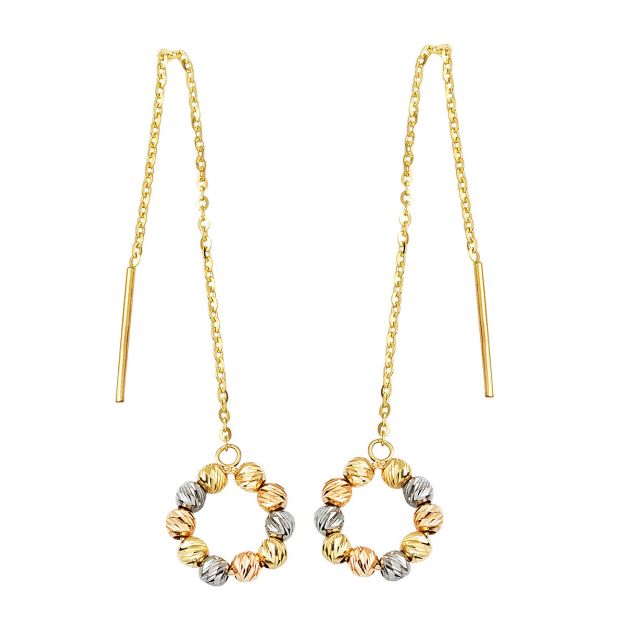 Toplu Halka Altın Zincir Küpe resmi