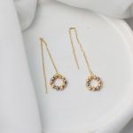 Toplu Halka Altın Zincir Küpe resmi