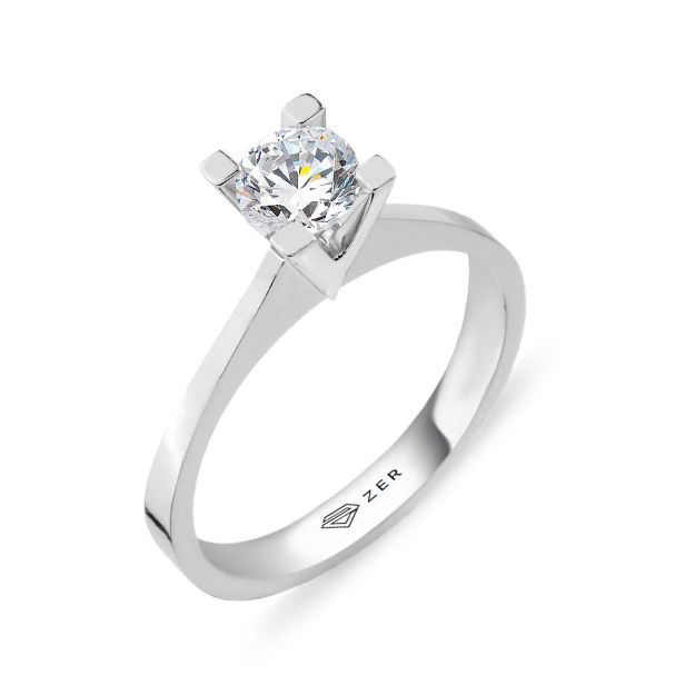 0,45 Karat Mozanit Tektaşlı Yüzük resmi