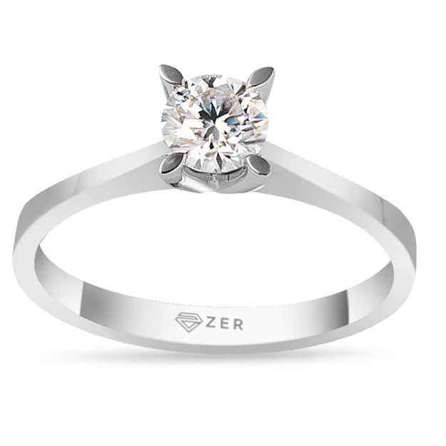 0,38 Karat Mozanit Tektaşlı Altın Yüzük resmi