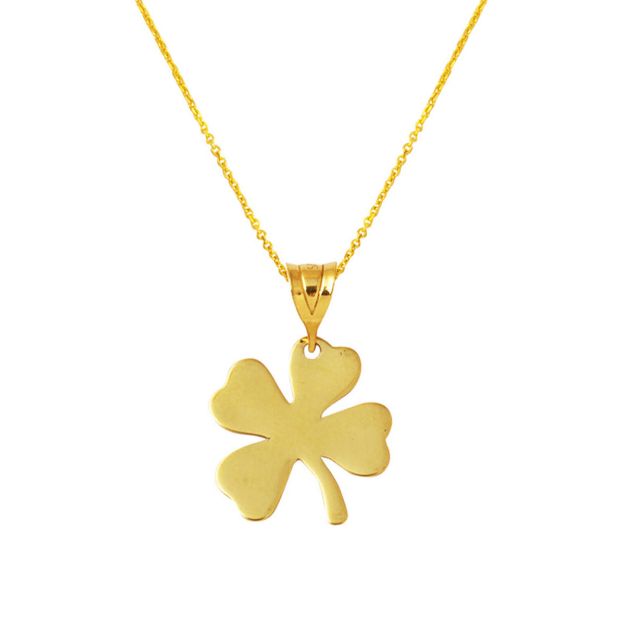 Yonca 14 Ayar Plaka Altın Kolye resmi