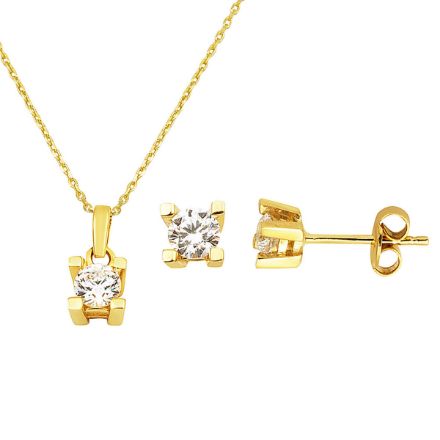 Tektaşlı Kolye Küpeli 14 Ayar Spor Altın Set için ayrıntıları göster Tektaşlı Kolye Küpeli 14 Ayar Spor Altın Set resmi