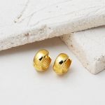 1,5 cm. Çaplı Kalın Altın Halka Küpe 14 Ayar resmi