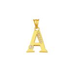 Lettera A Harfi 14 Ayar Altın Kolye Ucu resmi