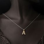 Lettera A Harfi 14 Ayar Altın Kolye Ucu resmi