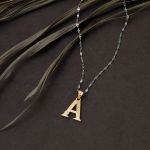 Lettera A Harfi 14 Ayar Altın Kolye Ucu resmi