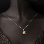 Lettera B Harfi 14 Ayar Altın Kolye Ucu resmi