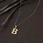 Lettera B Harfi 14 Ayar Altın Kolye Ucu resmi