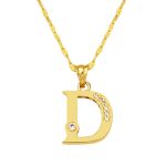 Lettera D Harfi Altın Kolye 14 Ayar resmi