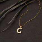 Lettera G Harfi 14 Ayar Altın Zincirli Kolye resmi