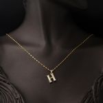 Lettera H Baş Harfli 14 Ayar Altın Kolye resmi
